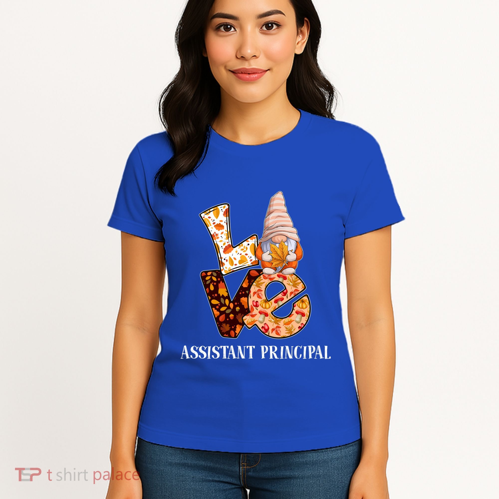 Assistant Principal Love Autumn Fall Gnome For Teachers Great Gift Women's T-Shirt
