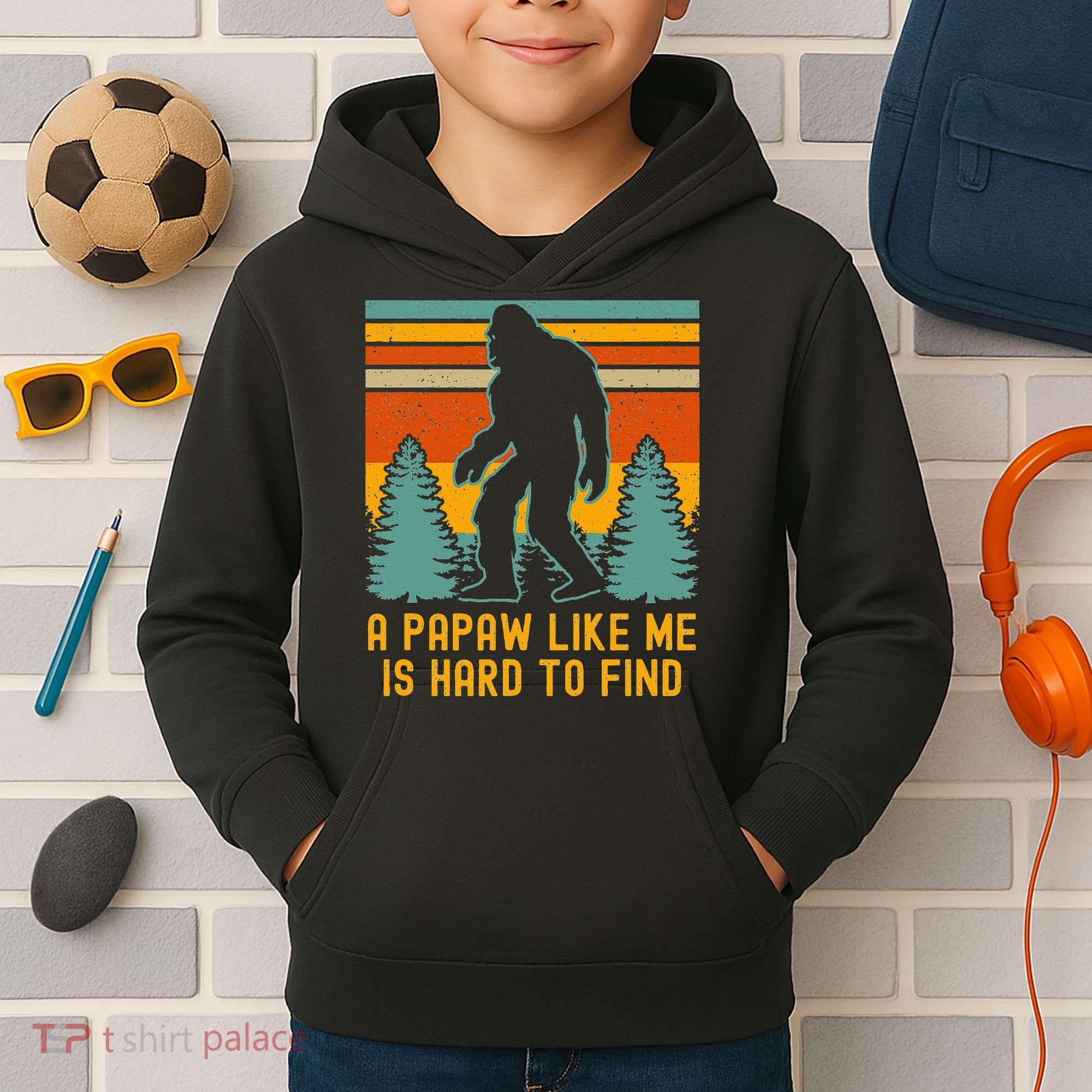A Papaw Like Me Is Hard To Find Bigfoot Grandpa Kids Hoodie