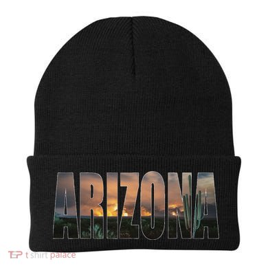 Arizona Photo Landscape Cactus Dessert Mountains Nature Beanie