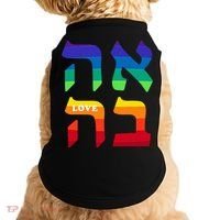 Ahava Pride Love Hebrew Language Israel Jewish Word Rainbow Doggie Tank thumb 0