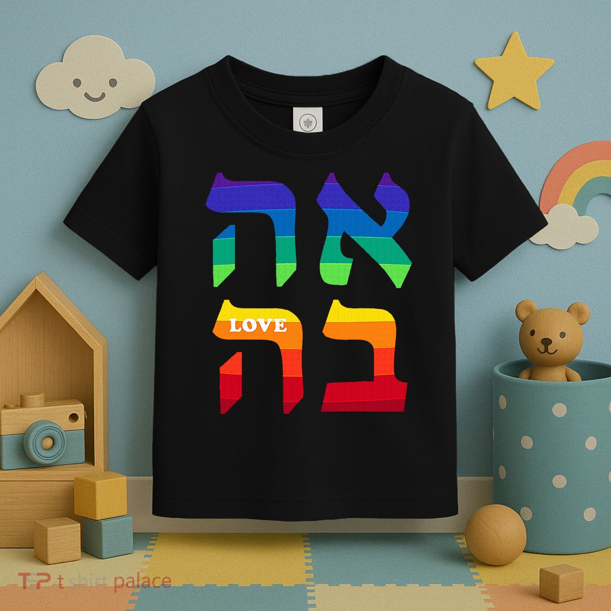 Ahava Pride Love Hebrew Language Israel Jewish Word Rainbow Toddler T-Shirt