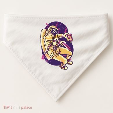 Astronaut Pizza Lover USA-Made Doggie Bandana