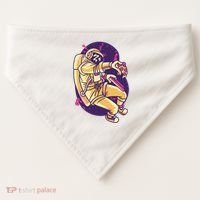 Astronaut Pizza Lover USA-Made Doggie Bandana thumb 0