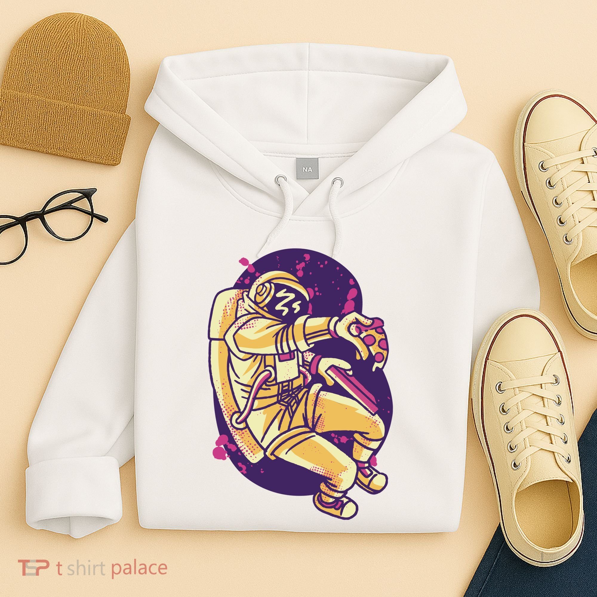 Astronaut Pizza Lover Hoodie