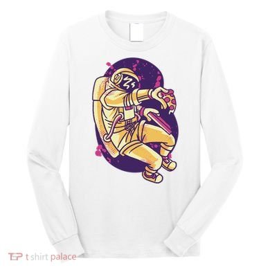 Astronaut Pizza Lover Long Sleeve Shirt