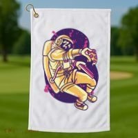 Astronaut Pizza Lover Golf Towel thumb 1