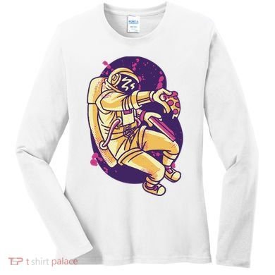 Astronaut Pizza Lover Women's Long Sleeve Shirt