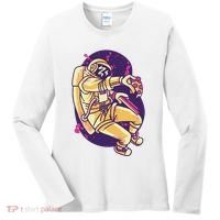 Astronaut Pizza Lover Women's Long Sleeve Shirt thumb 0