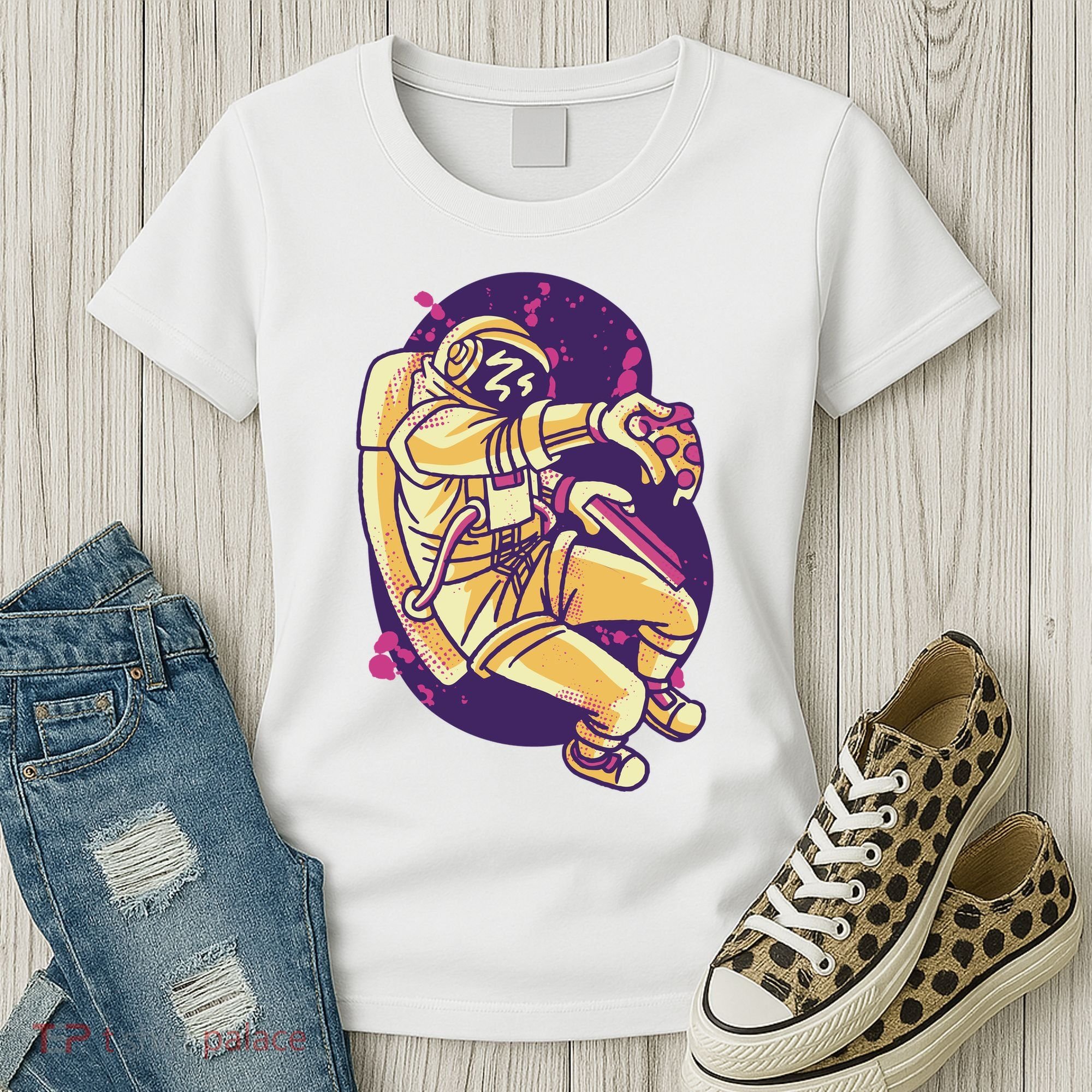 Astronaut Pizza Lover Women's T-Shirt