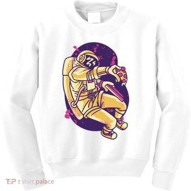 Astronaut Pizza Lover Kids Sweatshirt