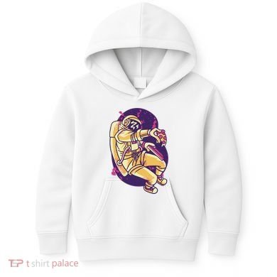 Astronaut Pizza Lover Kids Hoodie