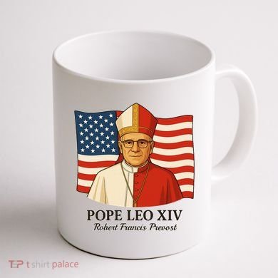 American Pope Leo XIV May 8th 2025 Robert Francis Prevost Coffee Mug back