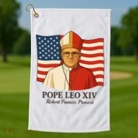 American Pope Leo XIV May 8th 2025 Robert Francis Prevost Golf Towel thumb 1