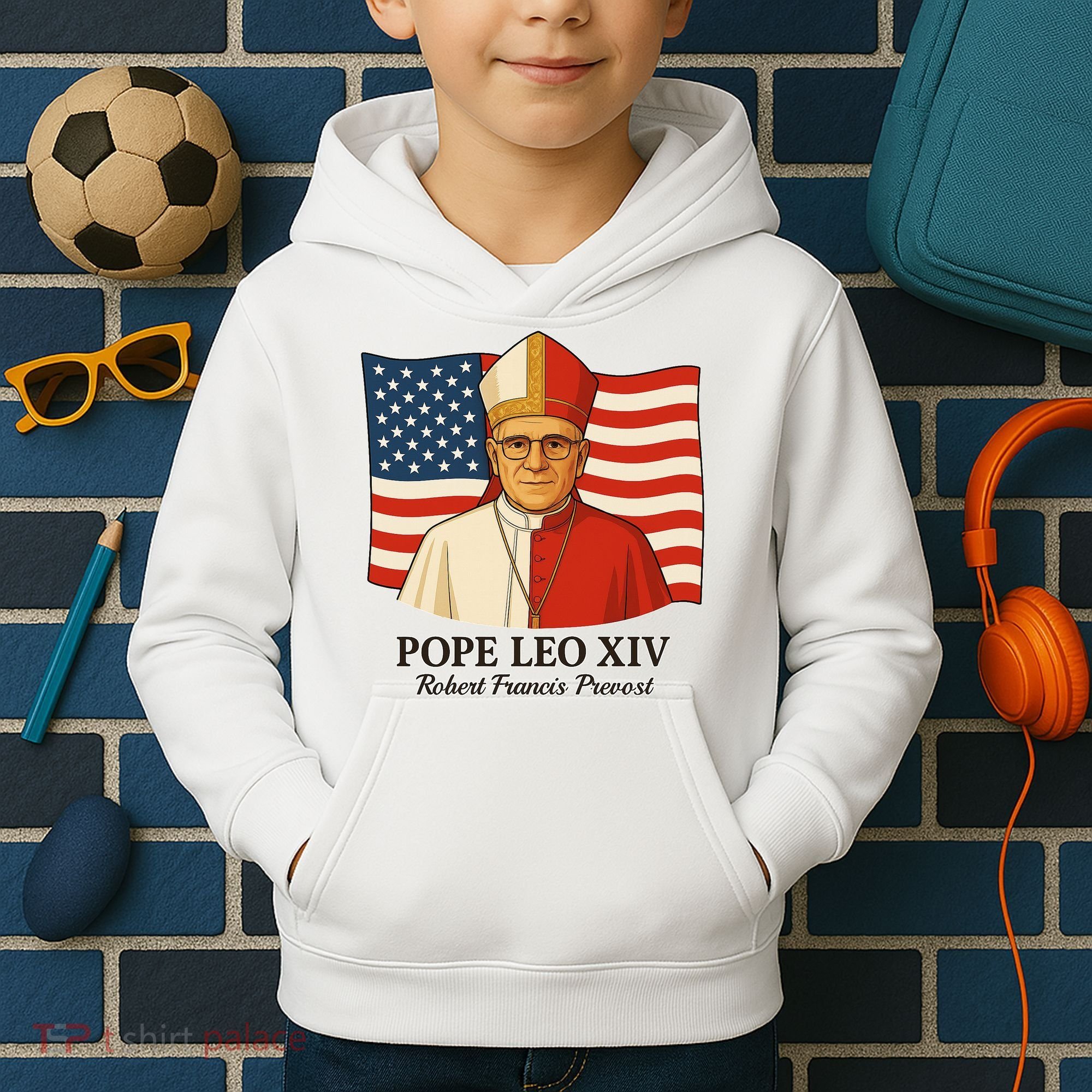 American Pope Leo XIV May 8th 2025 Robert Francis Prevost Kids Hoodie