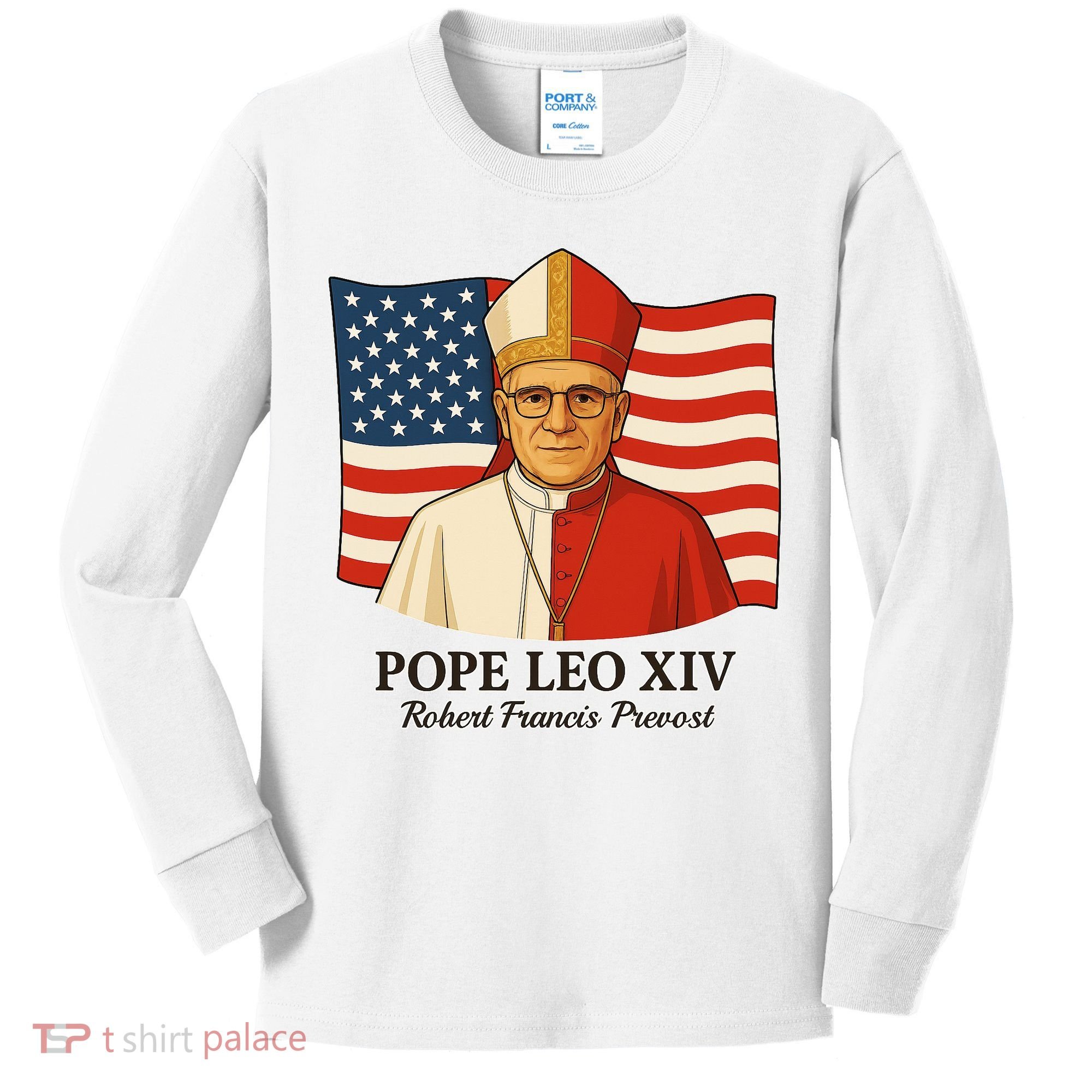 American Pope Leo XIV May 8th 2025 Robert Francis Prevost Kids Long Sleeve Shirt