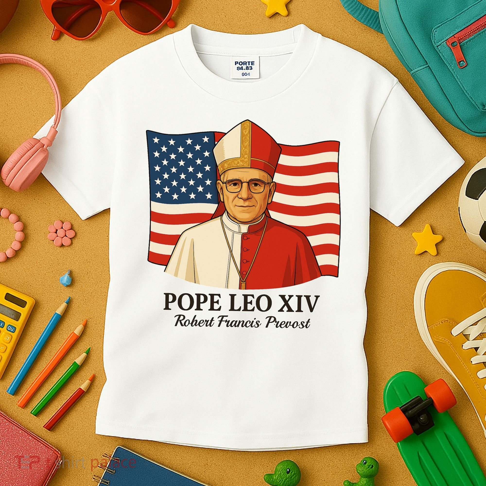 American Pope Leo XIV May 8th 2025 Robert Francis Prevost Kids T-Shirt