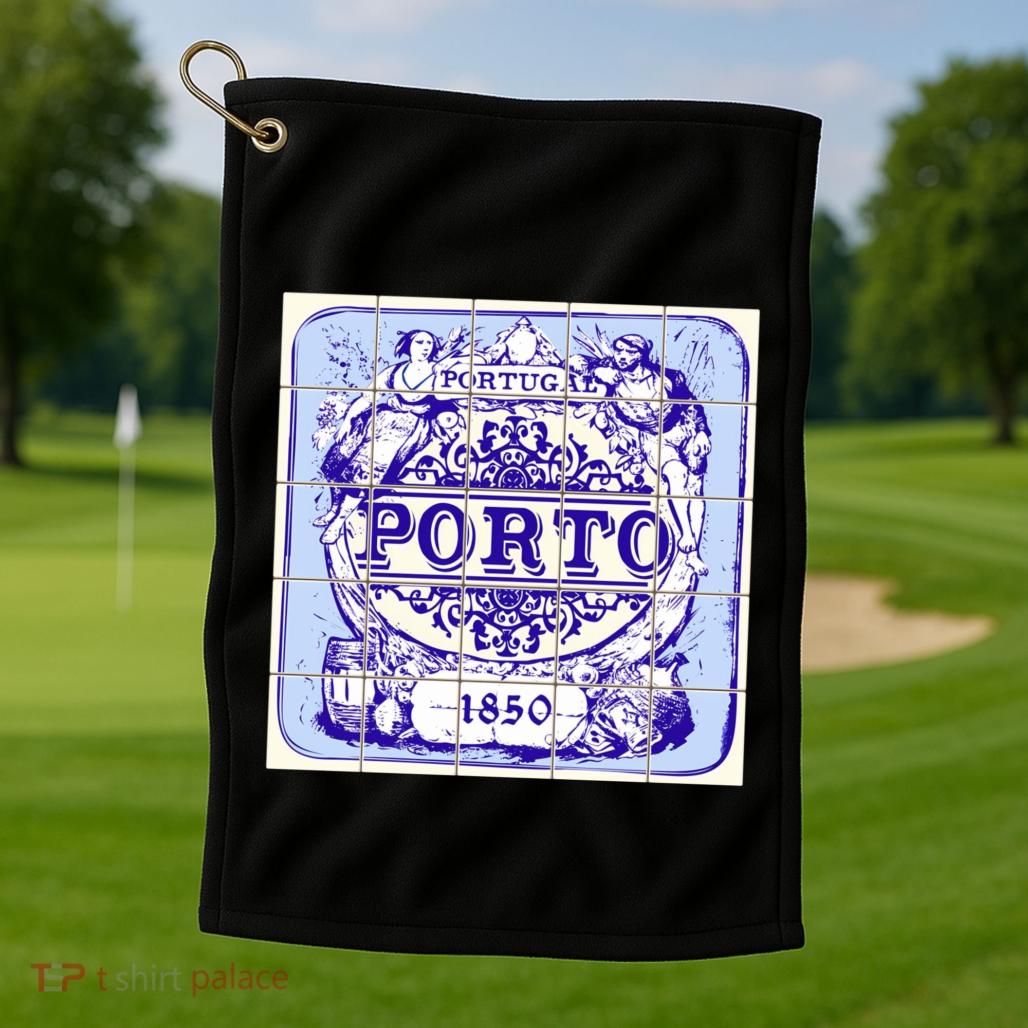 Azulejo Porto Lisbon Azulejos Lisboa Golf Towel