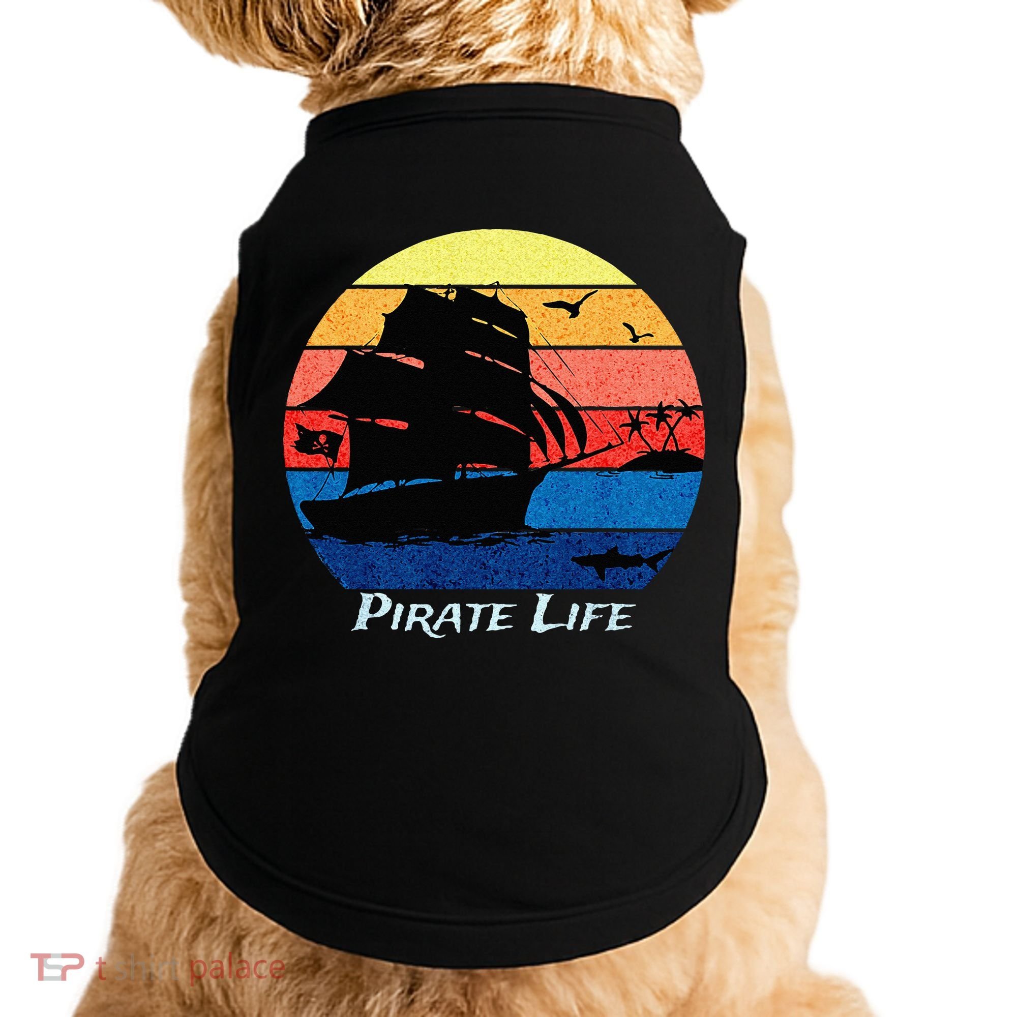 Arrgh Pirate Life Pirate Ship And Jolly Roger Flag Pirate Doggie Tank