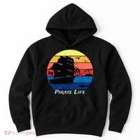 Arrgh Pirate Life Pirate Ship And Jolly Roger Flag Pirate Hoodie thumb 0