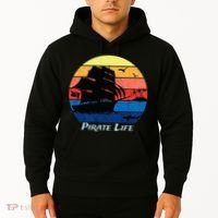 Arrgh Pirate Life Pirate Ship And Jolly Roger Flag Pirate Hoodie thumb 2