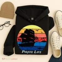 Arrgh Pirate Life Pirate Ship And Jolly Roger Flag Pirate Hoodie thumb 4