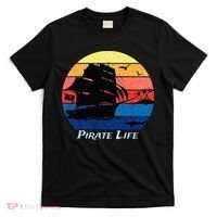 Arrgh Pirate Life Pirate Ship And Jolly Roger Flag Pirate T-Shirt thumb 0