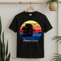 Arrgh Pirate Life Pirate Ship And Jolly Roger Flag Pirate T-Shirt thumb 2