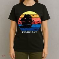 Arrgh Pirate Life Pirate Ship And Jolly Roger Flag Pirate T-Shirt thumb 4