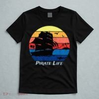 Arrgh Pirate Life Pirate Ship And Jolly Roger Flag Pirate T-Shirt thumb 5