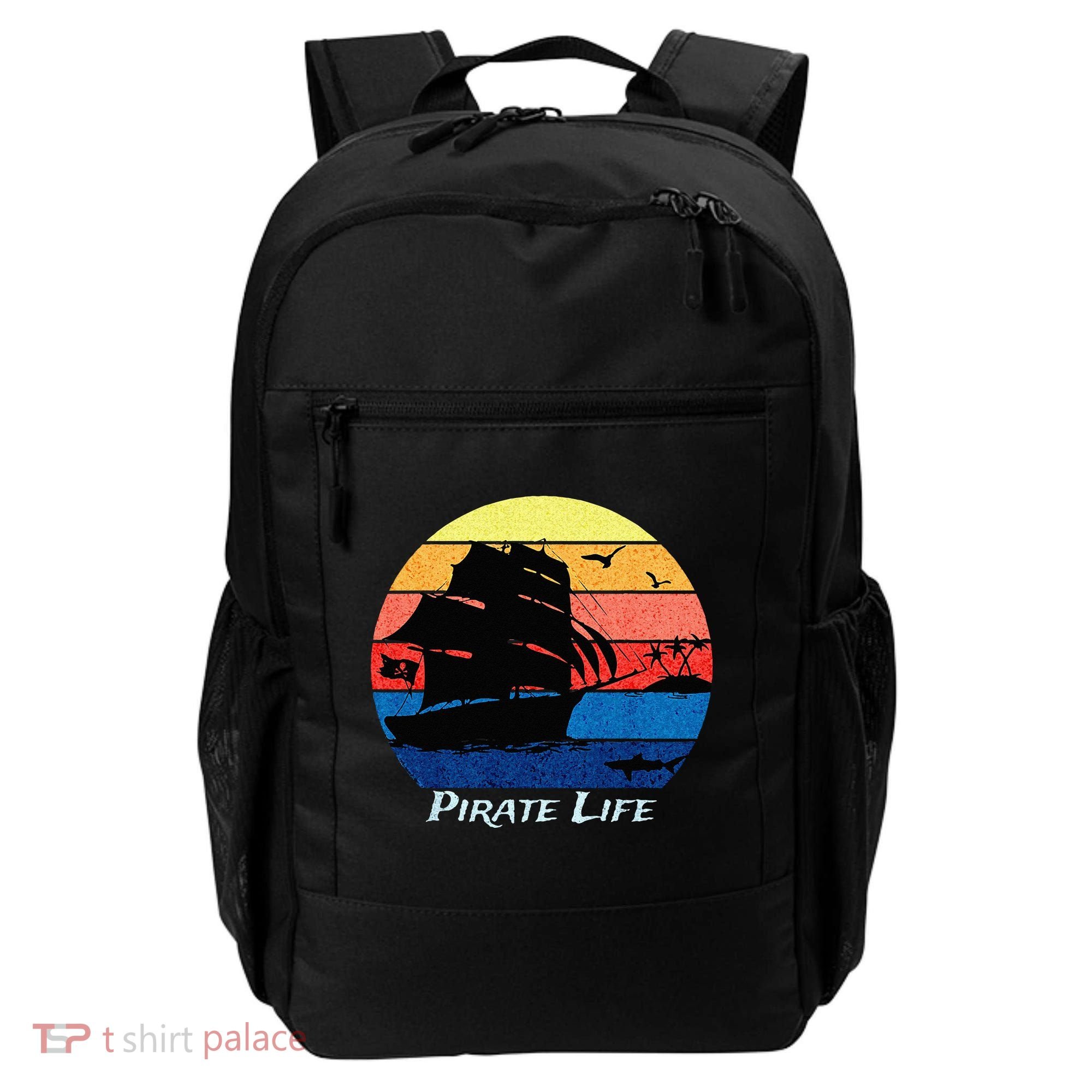 Arrgh Pirate Life Pirate Ship And Jolly Roger Flag Pirate Backpack