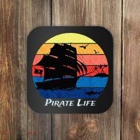 Arrgh Pirate Life Pirate Ship And Jolly Roger Flag Pirate Coaster thumb 0