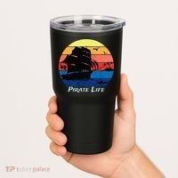 Arrgh Pirate Life Pirate Ship And Jolly Roger Flag Pirate Tumbler thumb 2