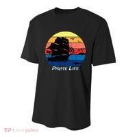 Arrgh Pirate Life Pirate Ship And Jolly Roger Flag Pirate Youth Performance Sprint T-Shirt thumb 0