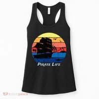Arrgh Pirate Life Pirate Ship And Jolly Roger Flag Pirate Women's Tank Top thumb 0