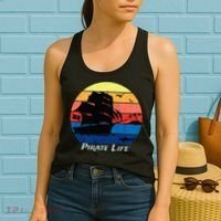 Arrgh Pirate Life Pirate Ship And Jolly Roger Flag Pirate Women's Tank Top thumb 2