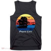 Arrgh Pirate Life Pirate Ship And Jolly Roger Flag Pirate Tank Top thumb 0