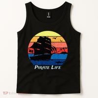 Arrgh Pirate Life Pirate Ship And Jolly Roger Flag Pirate Tank Top thumb 2