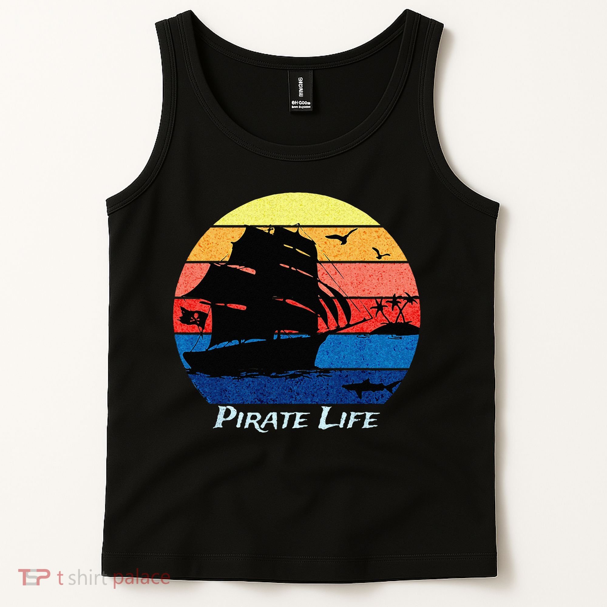 Arrgh Pirate Life Pirate Ship And Jolly Roger Flag Pirate Tank Top