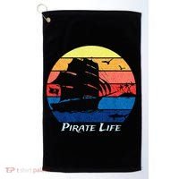 Arrgh Pirate Life Pirate Ship And Jolly Roger Flag Pirate Golf Towel thumb 0