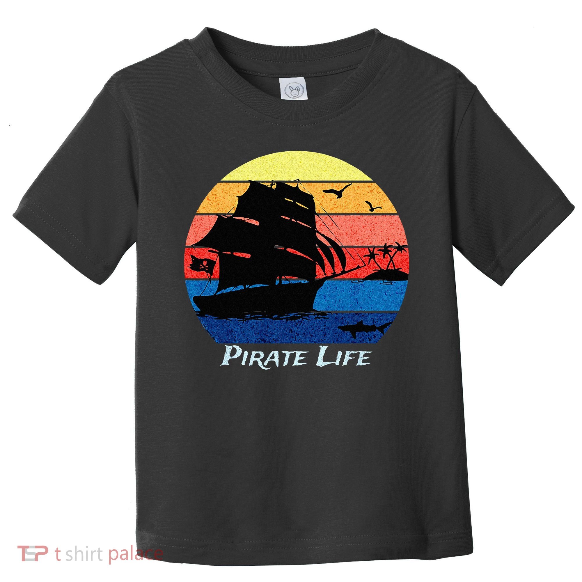 Arrgh Pirate Life Pirate Ship And Jolly Roger Flag Pirate Toddler T-Shirt