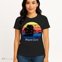 Arrgh Pirate Life Pirate Ship And Jolly Roger Flag Pirate Women's T-Shirt thumb 4
