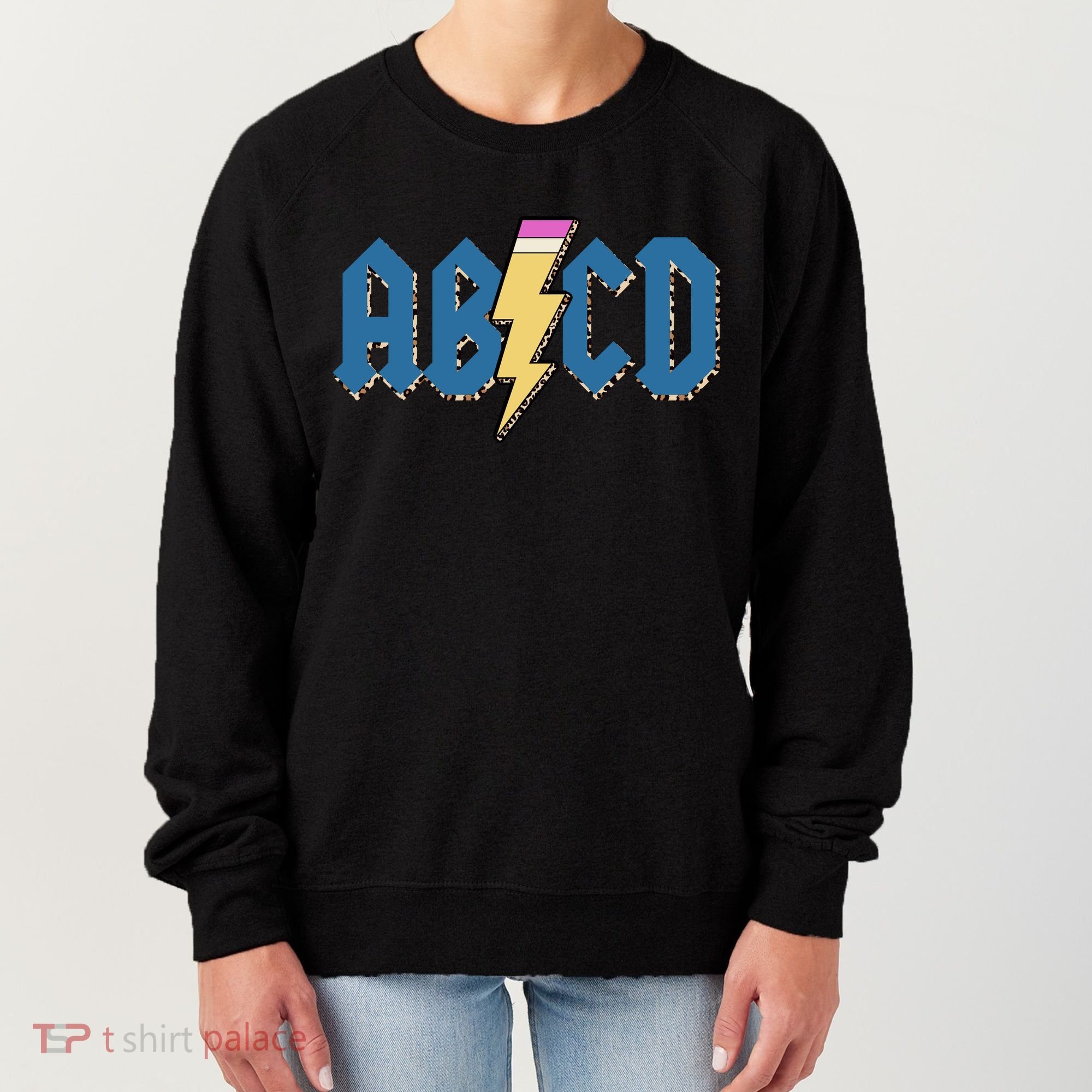 ABCD Pencil Lightning Rockn Roll Teacher Back To School Women's Sweatshirt