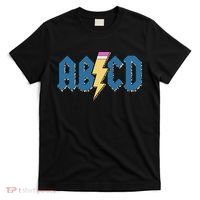ABCD Pencil Lightning Rockn Roll Teacher Back To School T-Shirt thumb 0