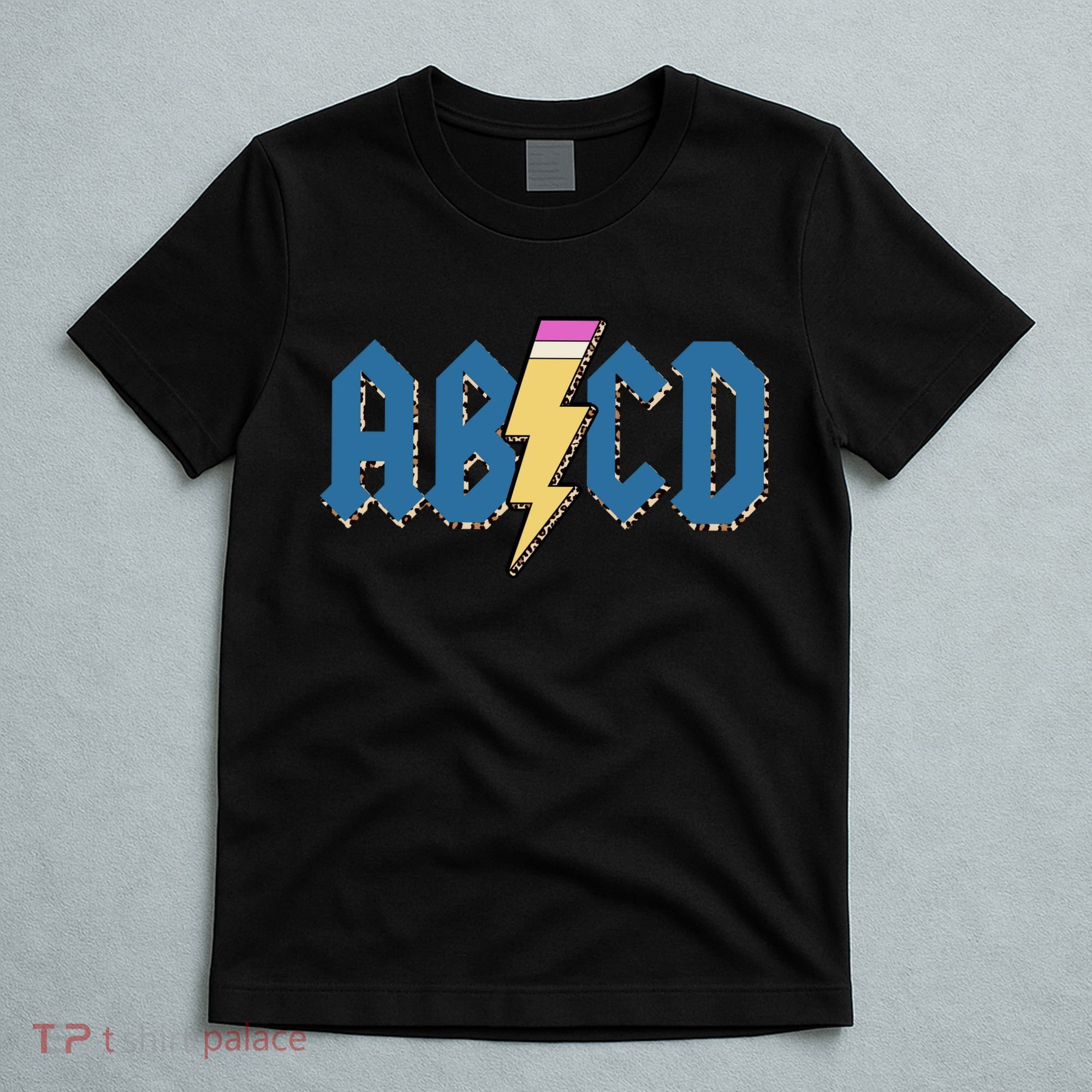 ABCD Pencil Lightning Rockn Roll Teacher Back To School T-Shirt