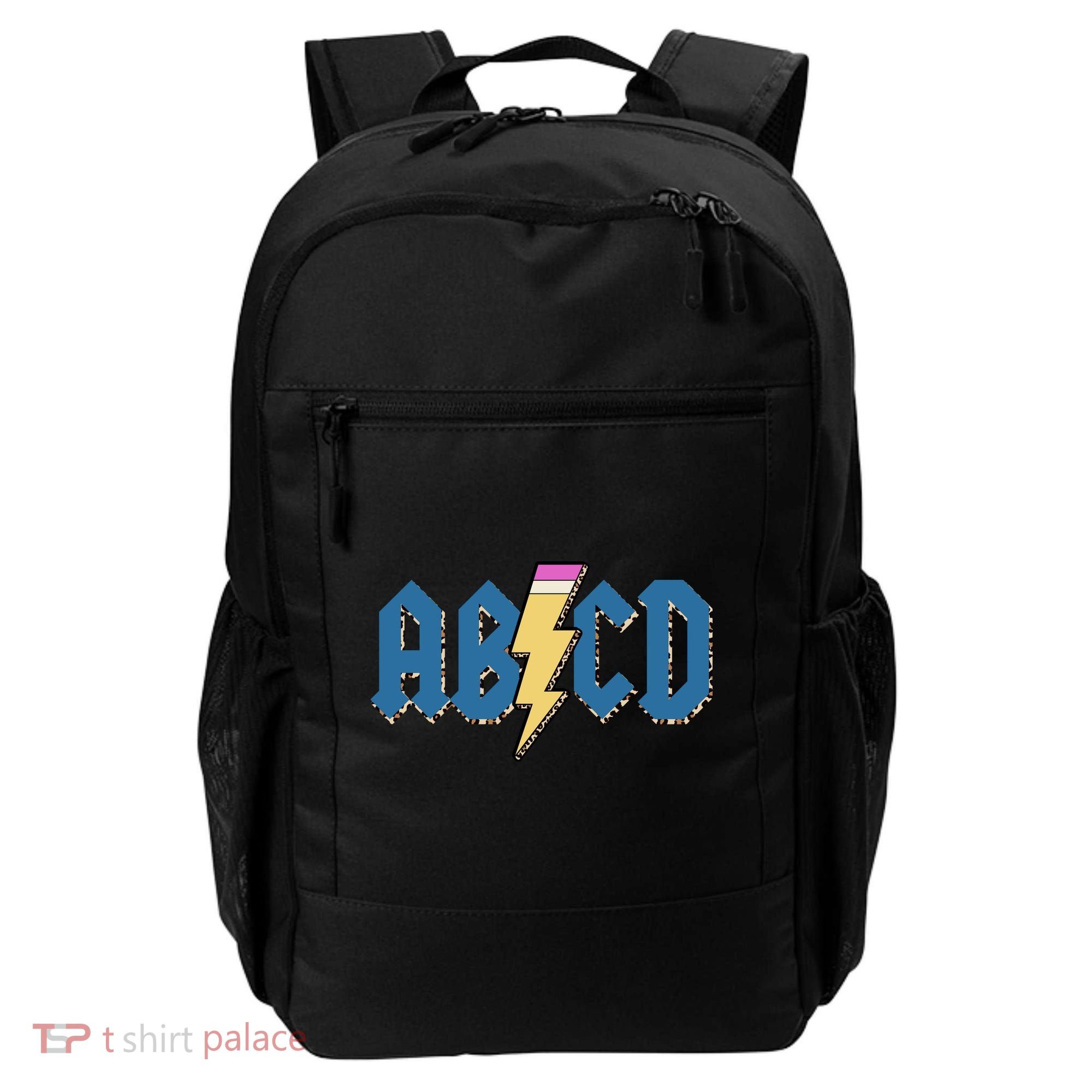 ABCD Pencil Lightning Rockn Roll Teacher Back To School Backpack