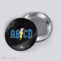ABCD Pencil Lightning Rockn Roll Teacher Back To School Button thumb 0