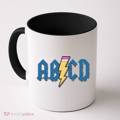 ABCD Pencil Lightning Rockn Roll Teacher Back To School Coffee Mug