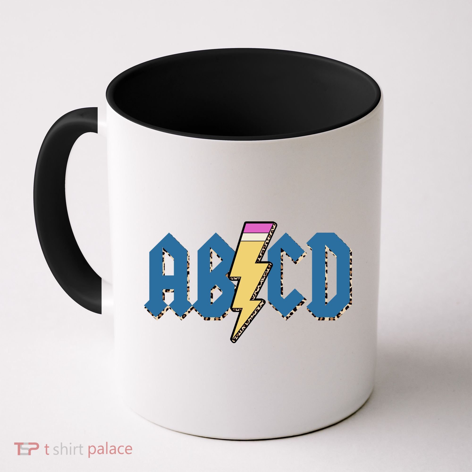 ABCD Pencil Lightning Rockn Roll Teacher Back To School Coffee Mug