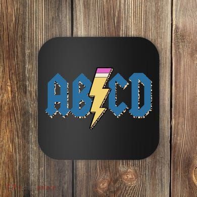 ABCD Pencil Lightning Rockn Roll Teacher Back To School Coaster