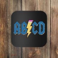 ABCD Pencil Lightning Rockn Roll Teacher Back To School Coaster thumb 0